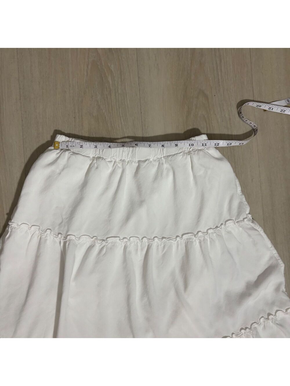 Brandy Melville White Tiered Maxi Skirt S Viscose Lined Boho Cottagecore Ruffle - Picture 5 of 7